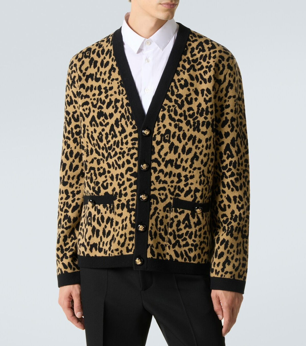 Valentino Jacquard virgin wool cardigan