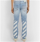 Off-White - Slim-Fit Logo-Print Denim Jeans - Blue
