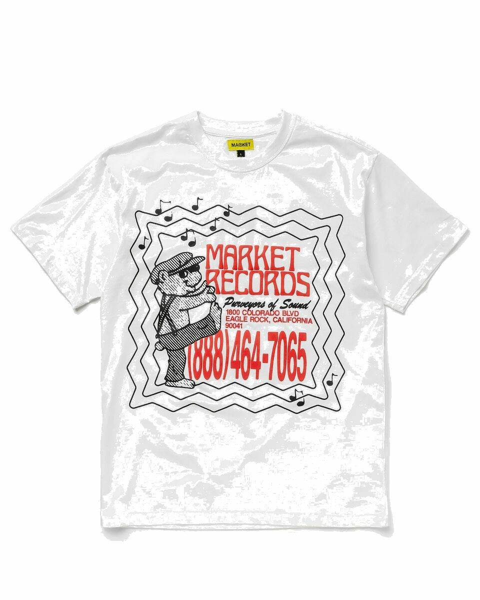 Photo: Market Market Records T Shirt White - Mens - Shortsleeves