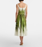 Oscar de la Renta Printed cotton-blend poplin midi dress