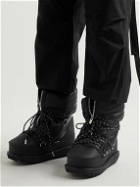 Sacai - Quilted Shell and Leather Lace-Up Boots - Black