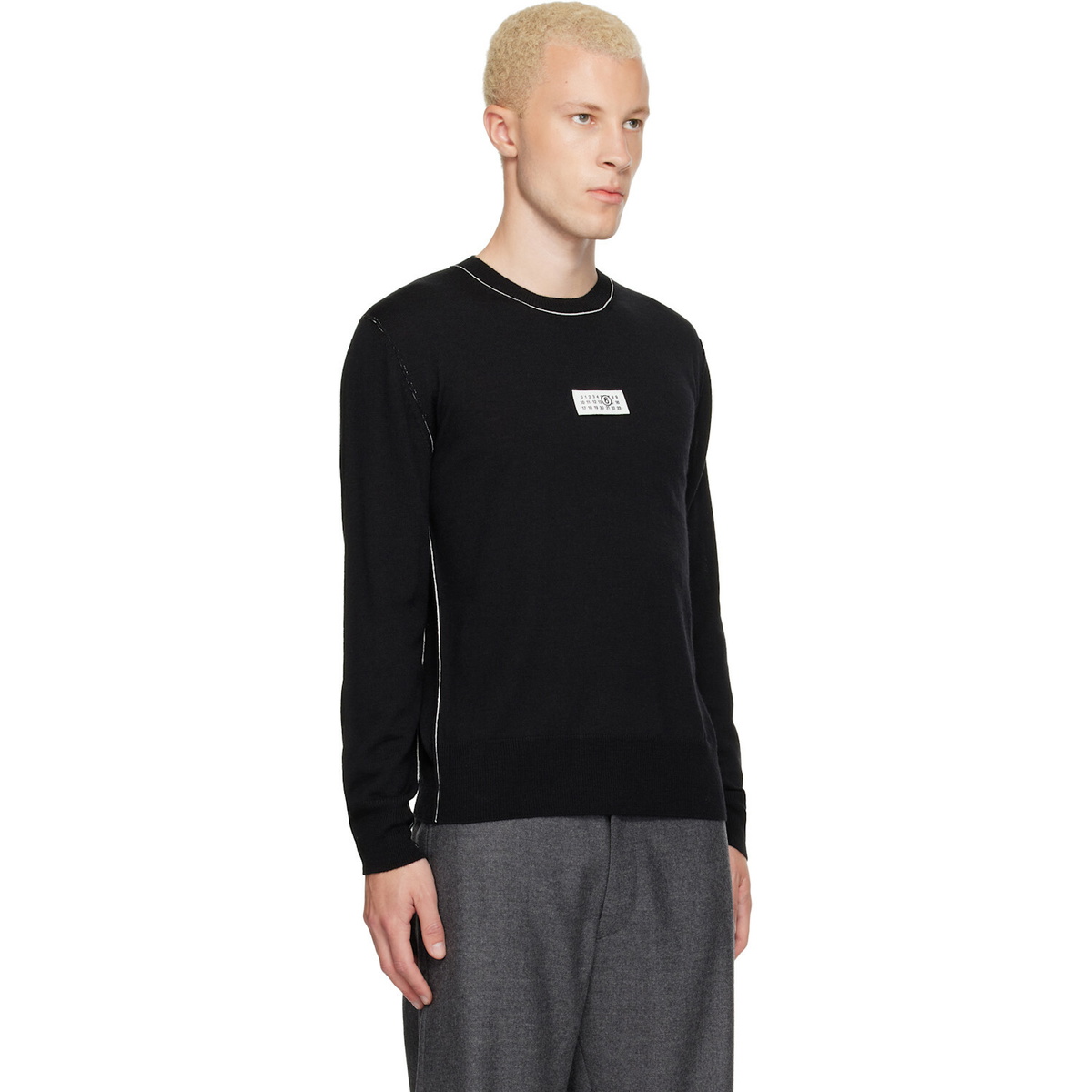 MM6 Maison Margiela Black Crewneck Sweater