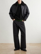 A.PRESSE - Brushed Cashmere Polo Sweater - Black