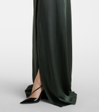 Tom Ford Belted satin crêpe halterneck gown