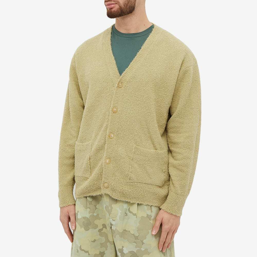 Auralee Men's Cotton Linen Cardigan in Light Green Auralee
