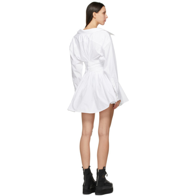 alexander wang cinched cotton shirt dress alexanderwang.t Black Layered Dress