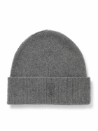 AMI PARIS - Logo-Appliquéd Ribbed Wool Beanie
