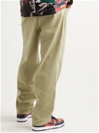 IGGY - Logo-Embroidered Cotton-Twill Trousers - Green