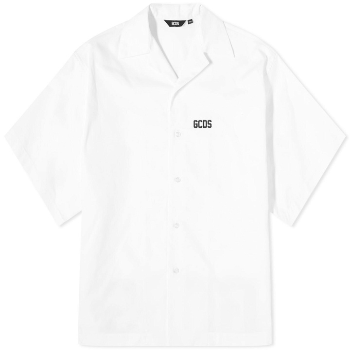 Photo: GCDS Men's Low Band Logo Bowling Shirt in White