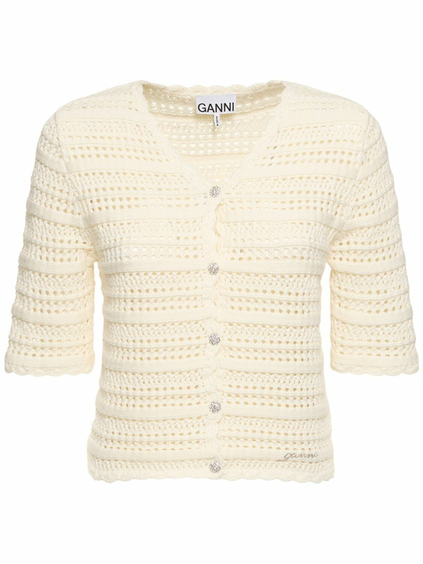 Photo: GANNI Cotton Pointelle Cardigan