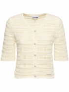 GANNI Cotton Pointelle Cardigan