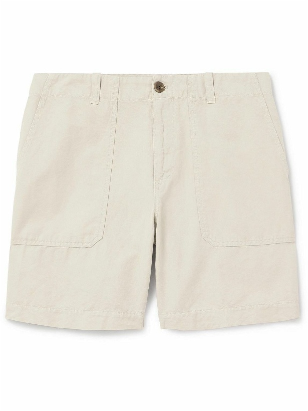 Photo: Mr P. - Straight-Leg Cotton and Linen-Blend Cargo Shorts - Neutrals