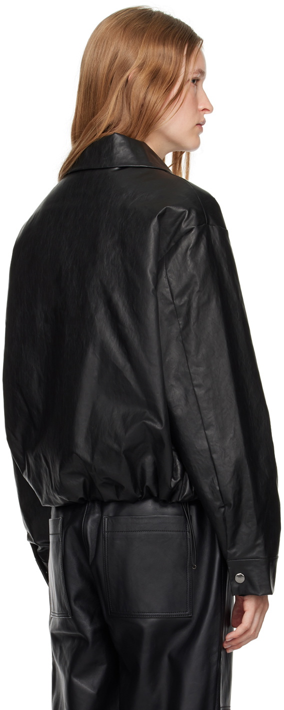 KASSL Editions Black Short Oil Bomber Jacket Kassl Editions