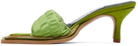 Sinéad O’Dwyer Green Tabitha Ringwood Edition Satin & Leather Heels