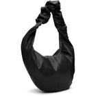 ssstein Black Goat Leather Twist Shoulder Bag