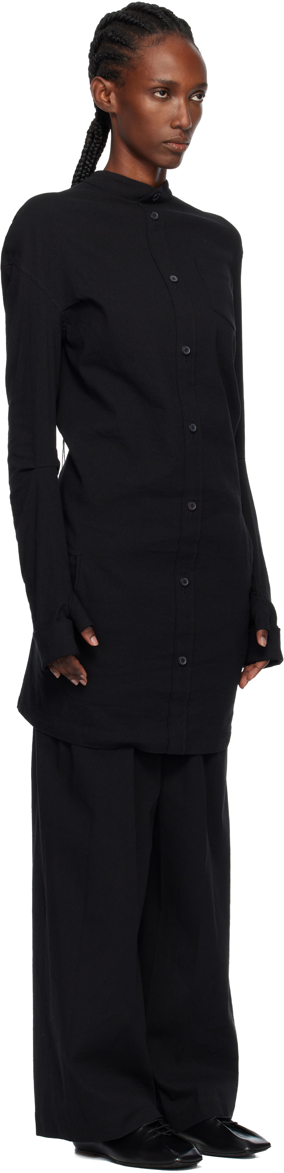 ISSEY MIYAKE Black 'Like Torso Like Shirt' Minidress