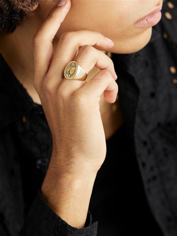 Photo: Foundrae - Reverie Gold Diamond Signet Ring - Gold