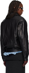 TONYWACK Black Vegetable Tanned Lamb Leather Zip Jacket