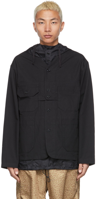 Photo: Engineered Garments Black Ripstop Cardigan Jacket