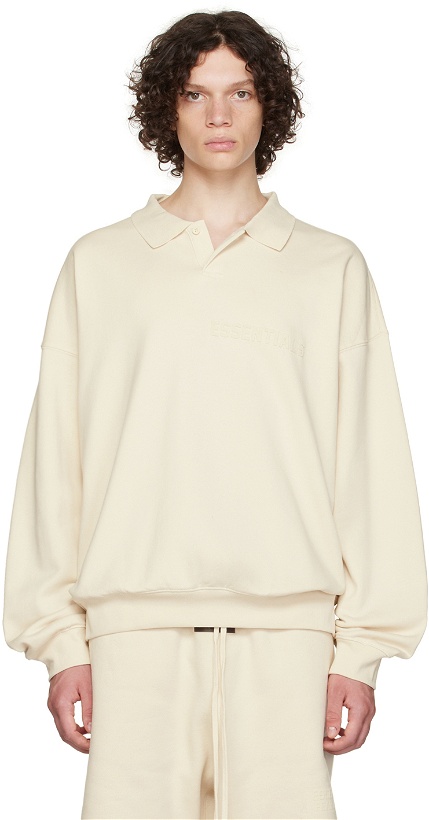 Photo: Essentials Off-White Long Sleeve Polo