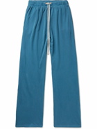 Les Tien - Puddle Straight-Leg Garment-Dyed Cotton-Jersey Sweatpants - Blue
