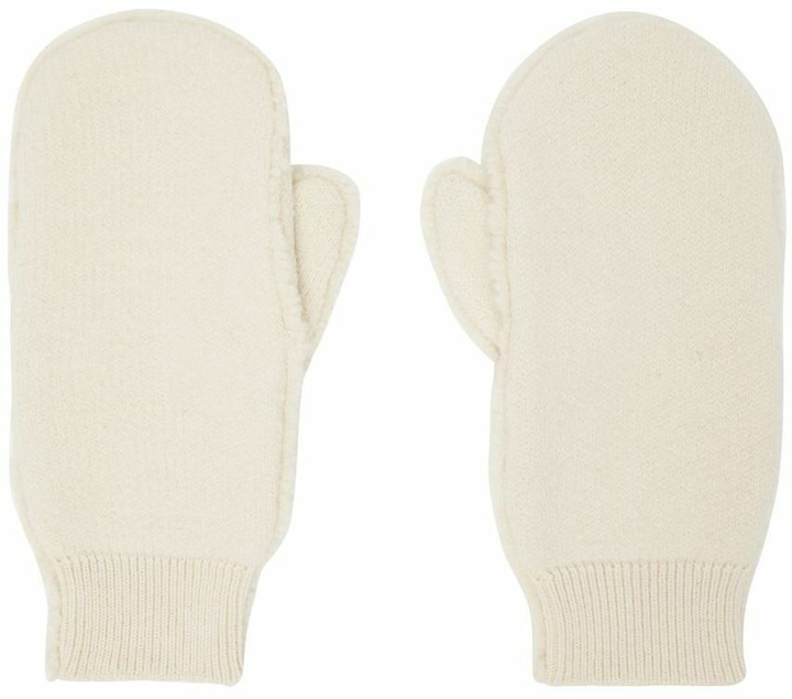 Photo: Jil Sander Beige Faux-Fur Mittens