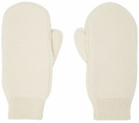 Jil Sander Beige Faux-Fur Mittens