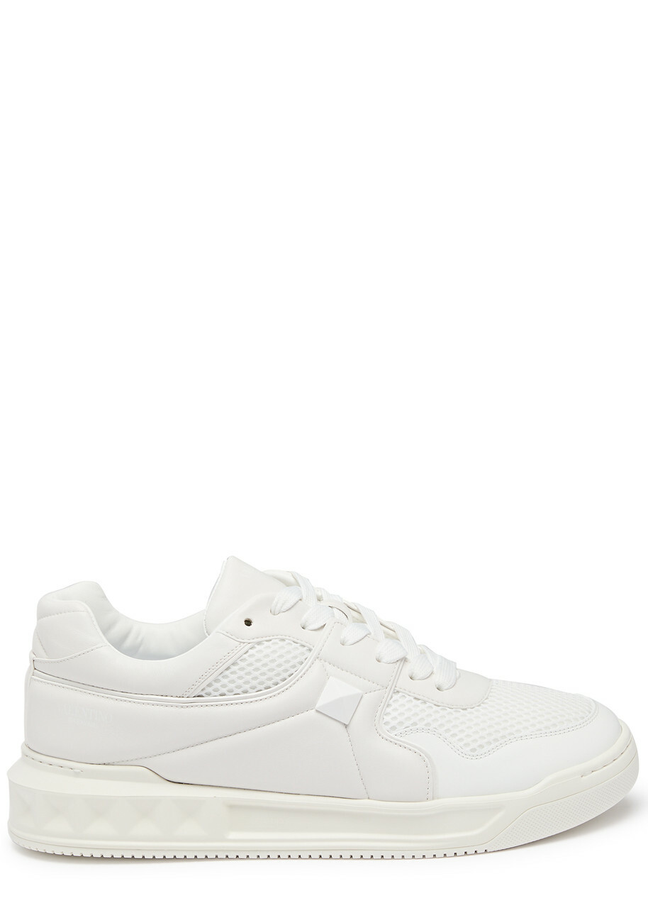 Valentino One Stud Quilted Leather Sneakers White