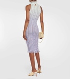 Roberta Einer Angel fringed halterneck midi dress