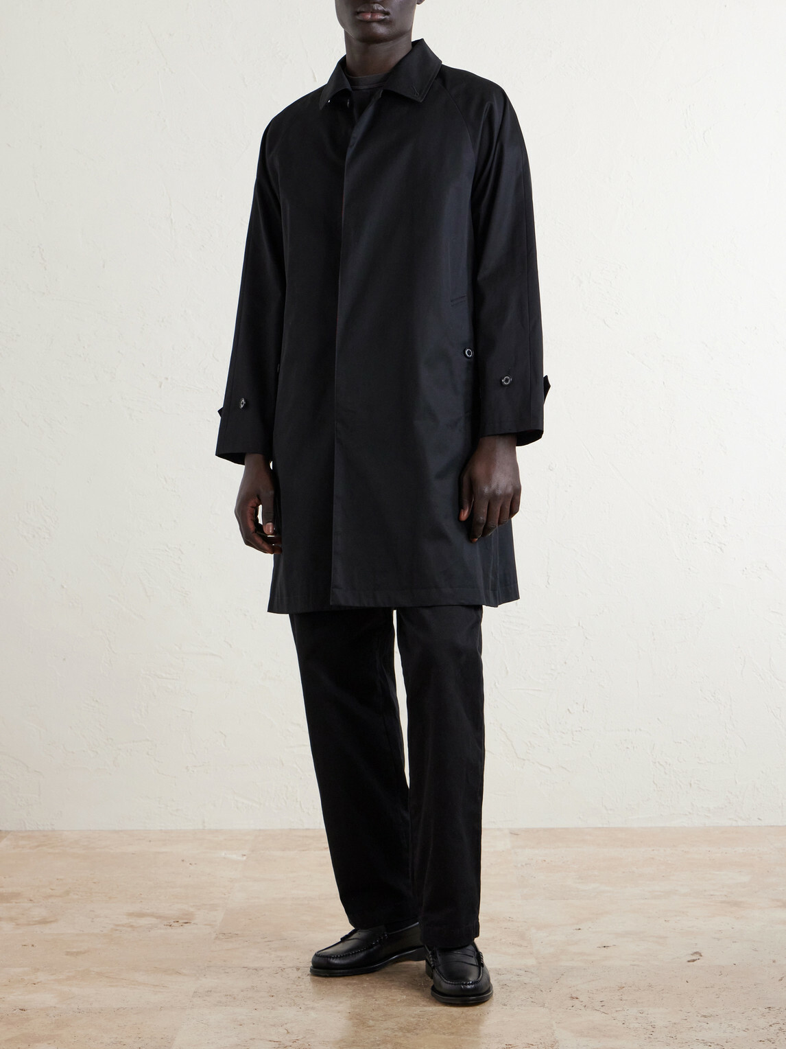 NEIGHBORHOOD BALCOLLAR COAT M ブラック Neighborhood - Balcollar Cotton-Gabardine Trench Coat - Black