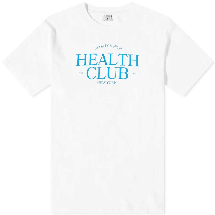 Photo: Sporty & Rich Men's SR Health Club T-Shirt in White/Royal Blue