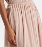 Xu Zhi Asymmetric draped midi skirt