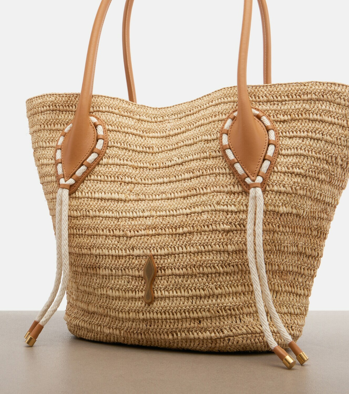 Christian Louboutin Venus raffia tote bag