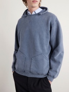 A.PRESSE - Vintage Cotton-Jersey Hoodie - Blue