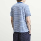 Armor-Lux Men's Fine Stripe T-Shirt in Dark Blue/Blanc
