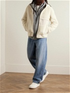 Zegna - Leather-Trimmed Shearling Hooded Jacket - Neutrals