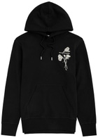 Alexander Mcqueen Floral-embroidered Hooded Cotton Sweatshirt Black