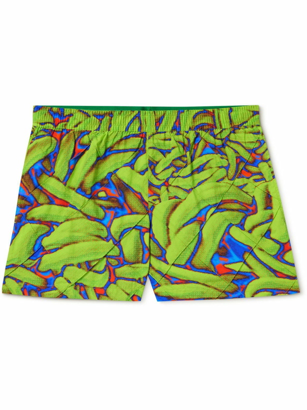 Photo: Bottega Veneta - Slim-Fit Short-Length Printed Intrecciato Swim Shorts - Green