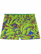 Bottega Veneta - Slim-Fit Short-Length Printed Intrecciato Swim Shorts - Green