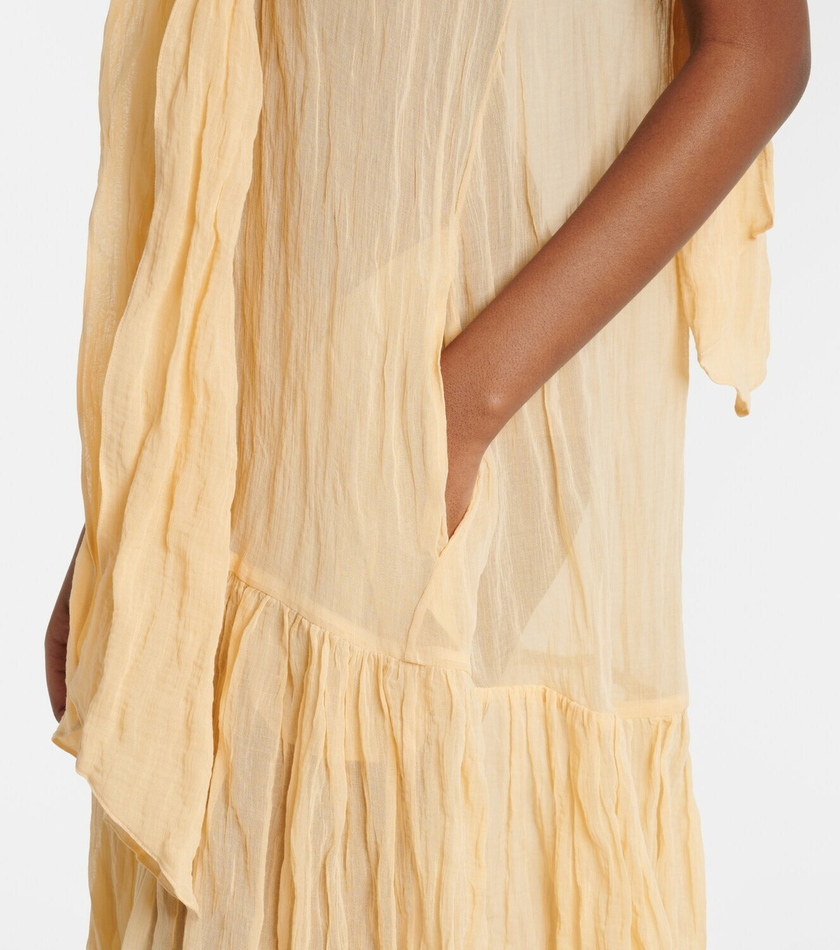 Plan C Scarf-detail cotton-blend maxi dress