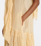 Plan C Scarf-detail cotton-blend maxi dress