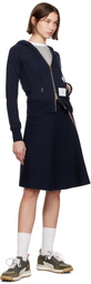 Thom Browne Navy Classic Loopback Full Zip Hoodie
