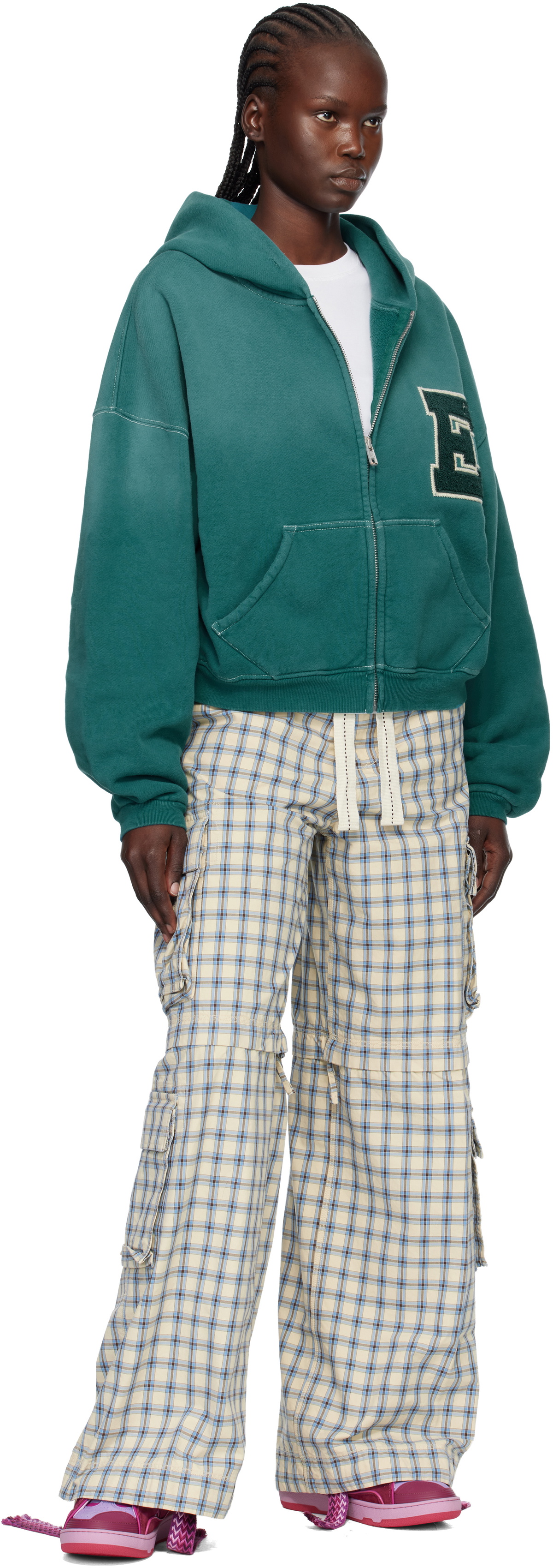 ERL Green Letterman Hoodie