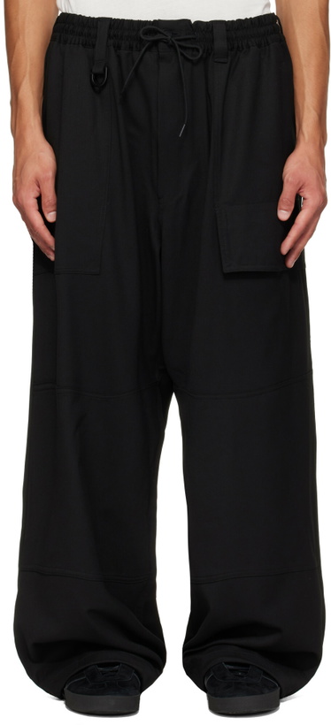 Photo: Y-3 Black Wool Wide Cargo Pants