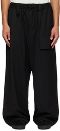 Y-3 Black Wool Wide Cargo Pants