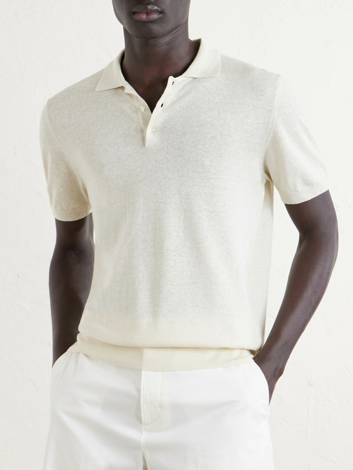 Altea - Linen and Cotton-Blend Polo Shirt - Neutrals
