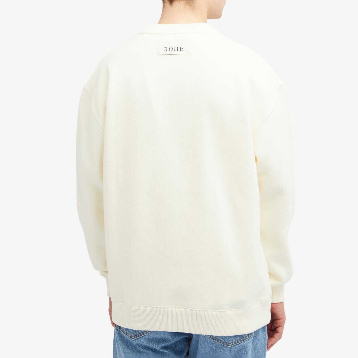 Róhe Men's Oversized Logo Crew Sweatshirt in Off White