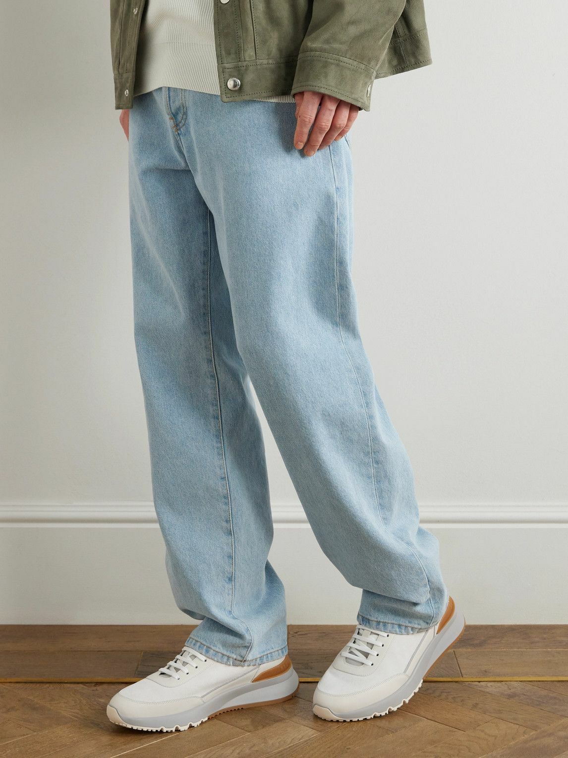 Brunello Cucinelli Brunello Cucinelli White nylon and suede trainer main image 0