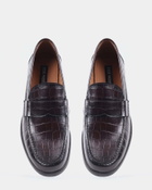 Steve Madden Murrayy Dress Shoes in Brown Croco