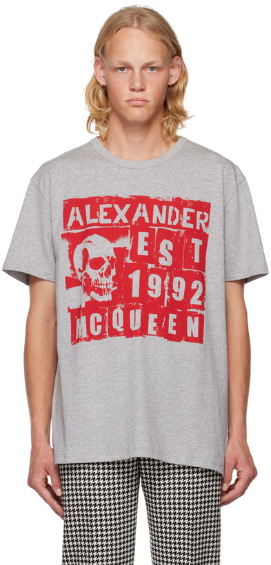 Photo: Alexander McQueen Gray Graphic T-Shirt